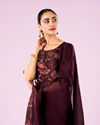 Mohey Women Wine Colored Elegance Anarkali Suit