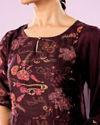 Mohey Women Wine Colored Elegance Anarkali Suit