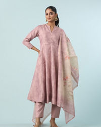 Mohey Women Royal Purple Anarkali Ensemble Stitched Suit