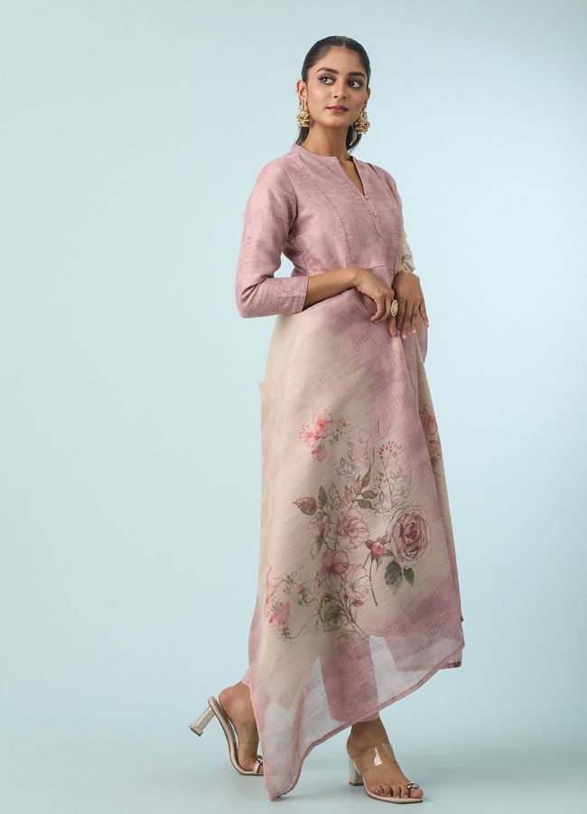Mohey Women Royal Purple Anarkali Ensemble Stitched Suit