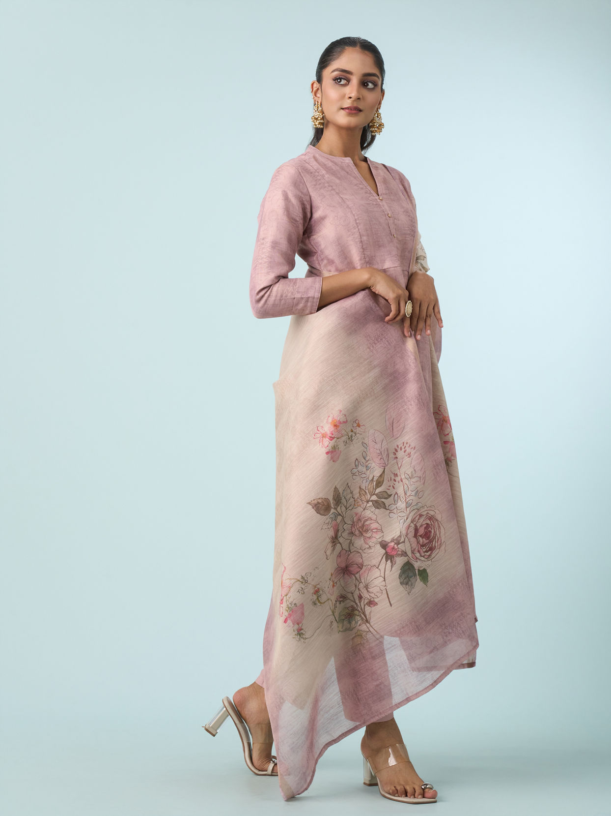 Mohey Women Royal Purple Anarkali Ensemble Stitched Suit
