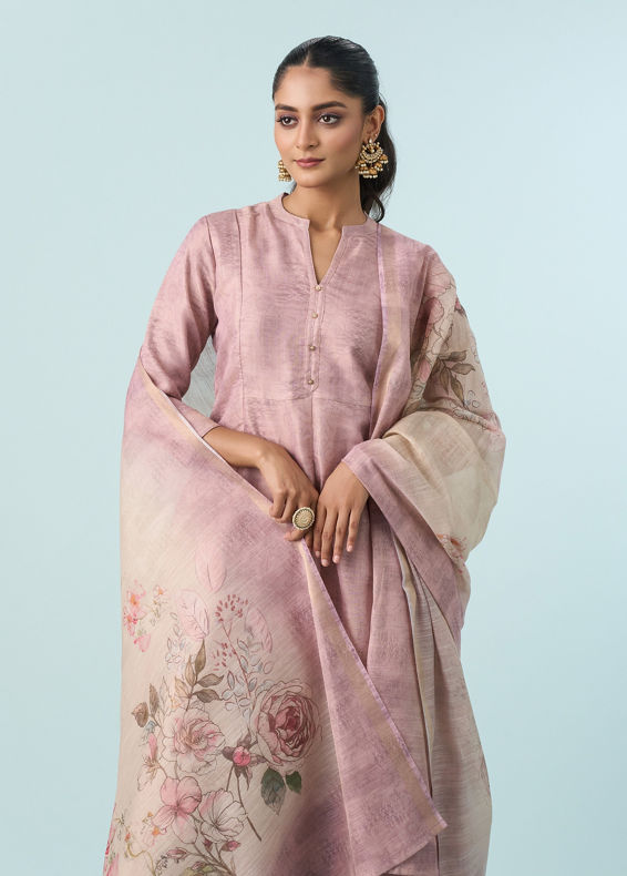 Mohey Women Royal Purple Anarkali Ensemble Stitched Suit