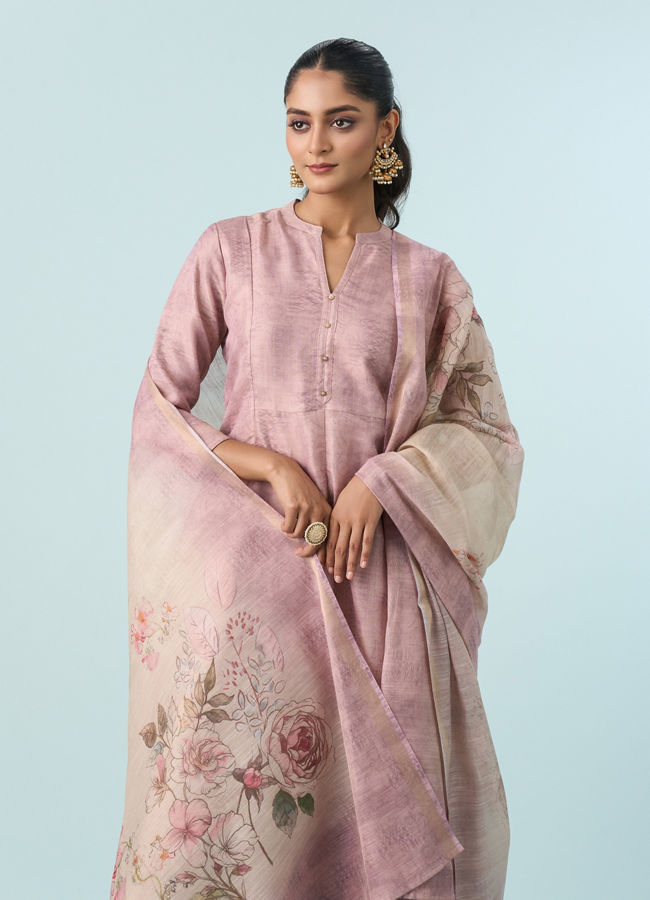 Mohey Women Royal Purple Anarkali Ensemble Stitched Suit
