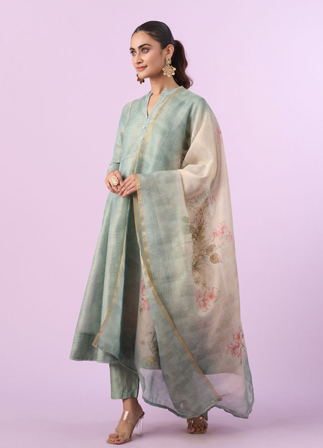 Mohey Women Sea Green Anarkali Set