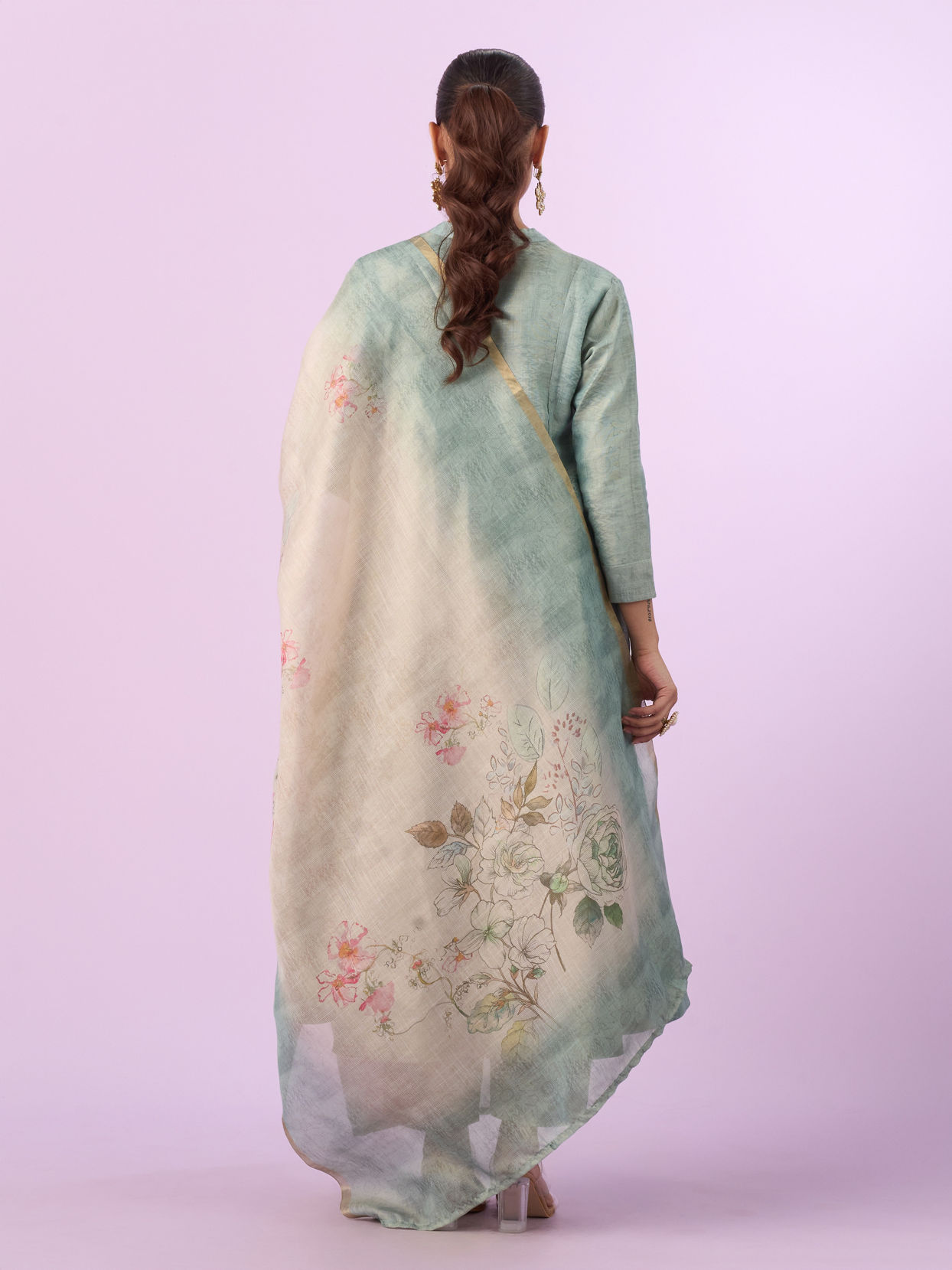 Mohey Women Sea Green Anarkali Set