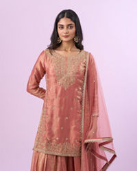 Mohey Women Enchanting Gajree Pink Palazzo Suit