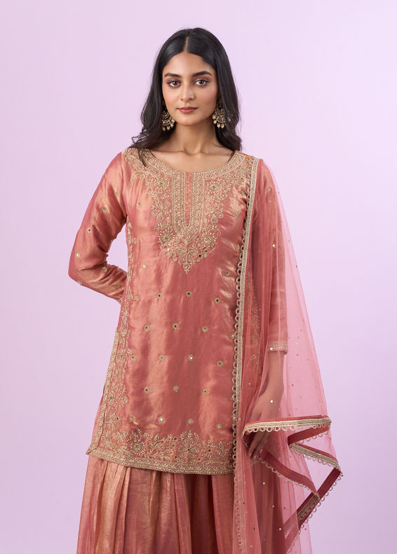 Mohey Women Enchanting Gajree Pink Palazzo Suit