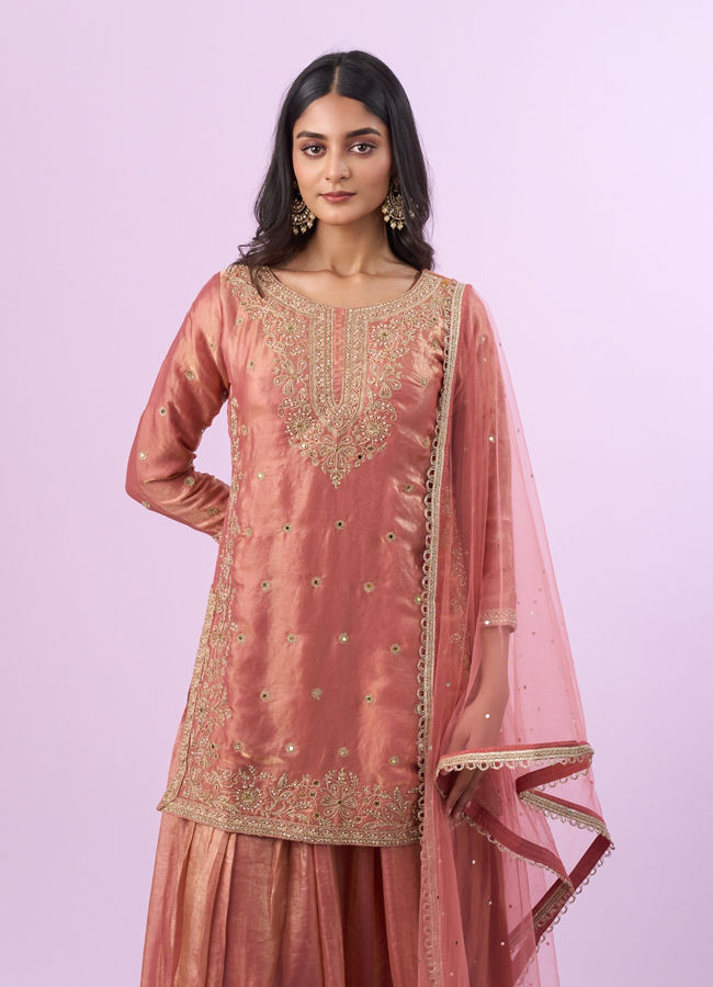 Mohey Women Enchanting Gajree Pink Palazzo Suit