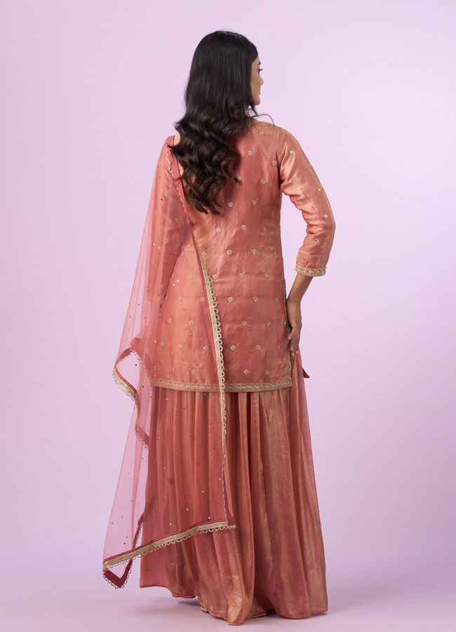 Mohey Women Enchanting Gajree Pink Palazzo Suit