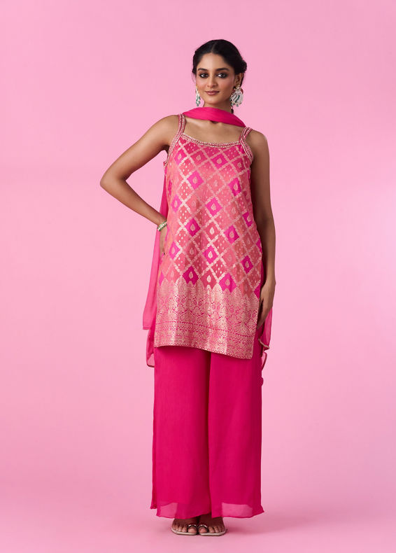 Mohey Women Pink Elegance Palazzo Suit