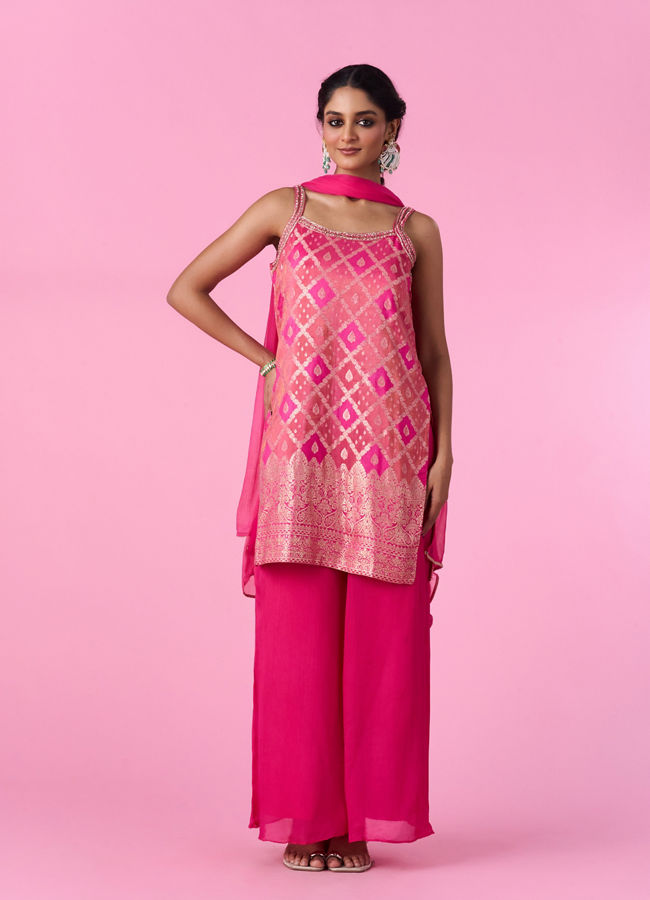 Mohey Women Pink Elegance Palazzo Suit