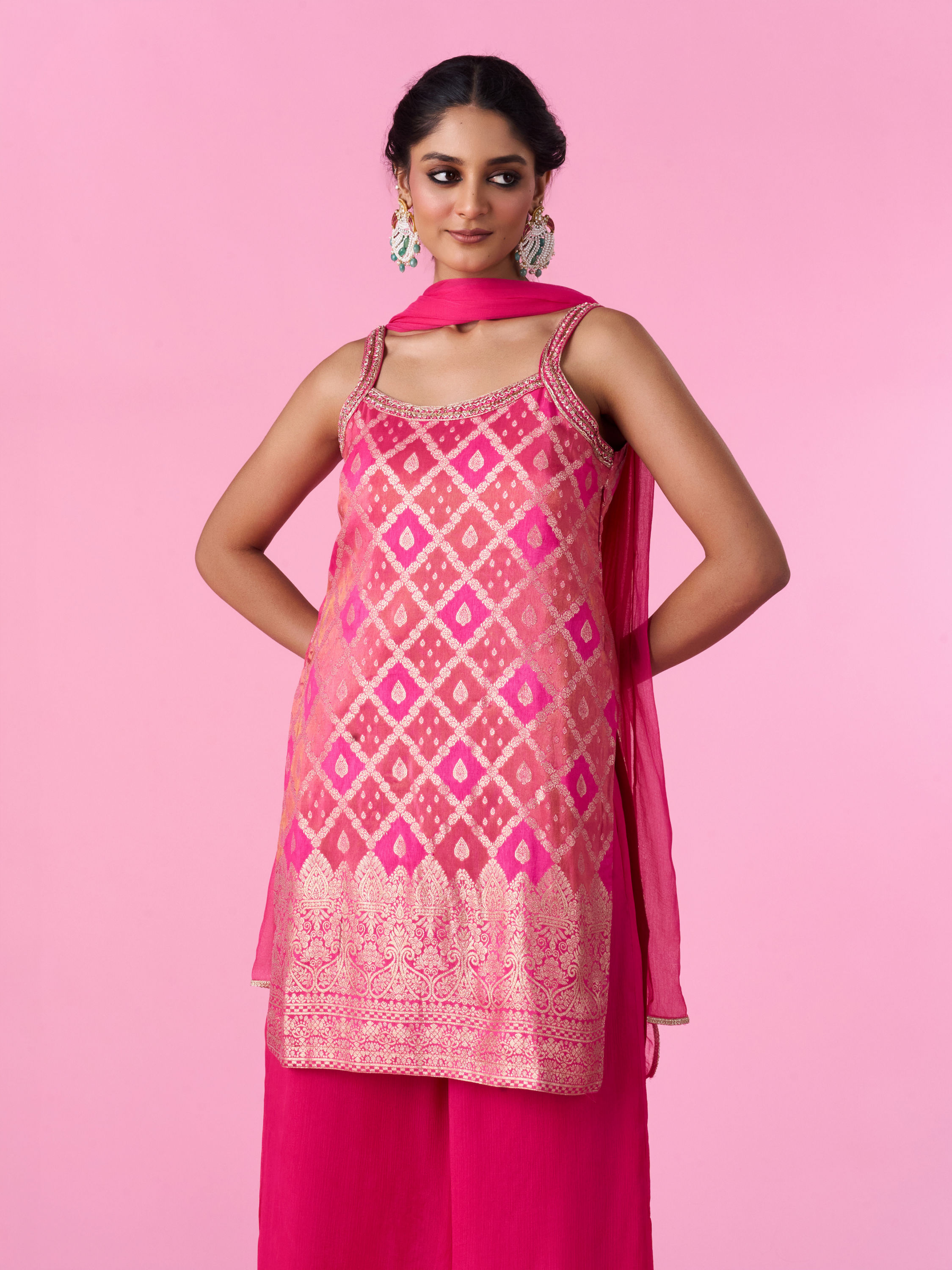 Mohey Women Pink Elegance Palazzo Suit