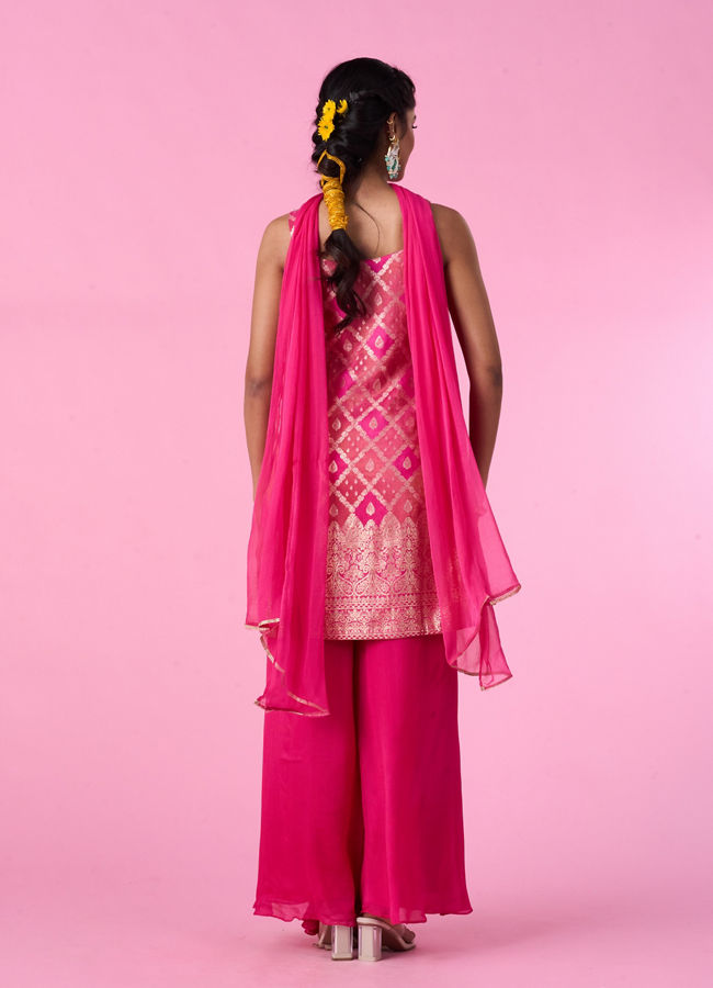 Mohey Women Pink Elegance Palazzo Suit