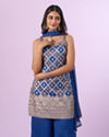 Mohey Women Indigo Blue Georgette Palazzo Suit