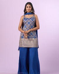 Mohey Women Indigo Blue Georgette Palazzo Suit
