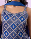 Mohey Women Indigo Blue Georgette Palazzo Suit