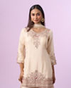 Mohey Women Vintage Allure Cream Palazzo Suit
