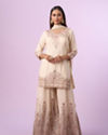 Vintage Allure Cream Palazzo Suit
