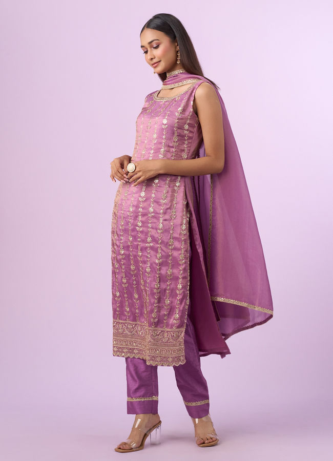 Mohey Women Purple Hue Straight Suit