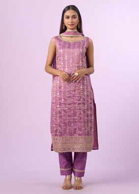 Mohey Women Purple Hue Straight Suit