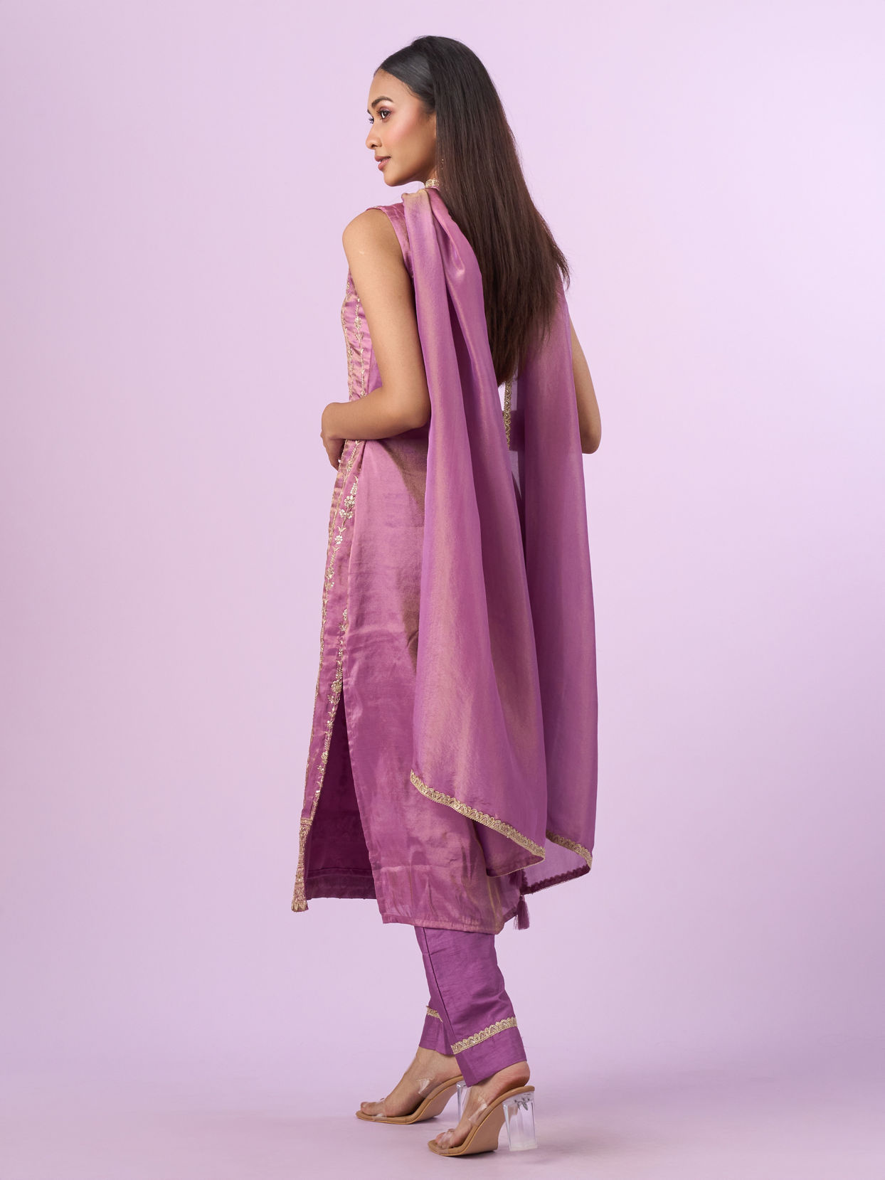 Mohey Women Purple Hue Straight Suit