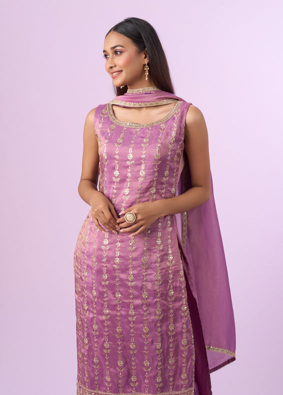 Mohey Women Purple Hue Straight Suit