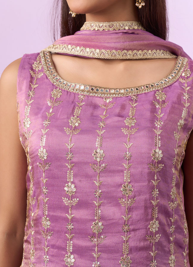 Mohey Women Purple Hue Straight Suit