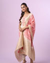 Mohey Women Cream Tissue Straight Suit