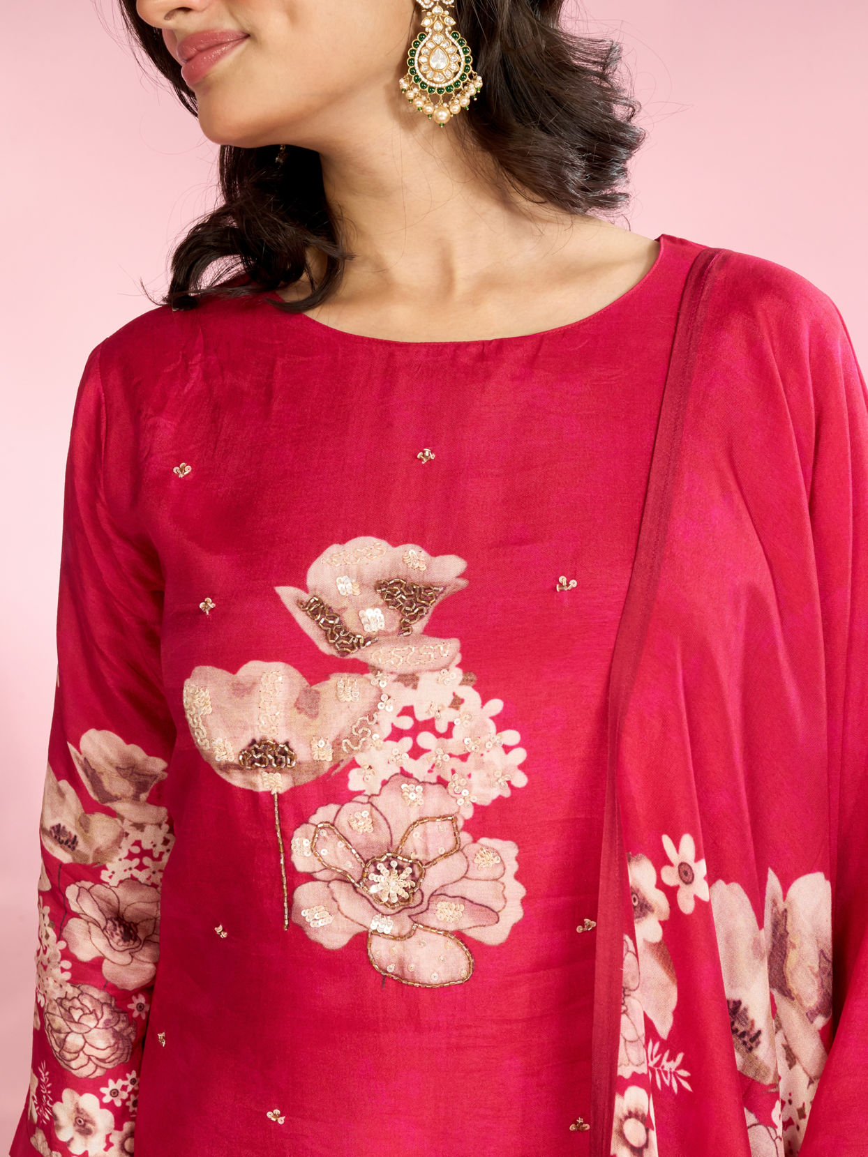 Mohey Women Blushing Pink Radiance Straight Suits