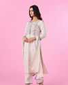 Mohey Women Linen Cream Palazzo Suit