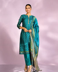 Mohey Women Royal Blue Festive Silk Palazzo Suit