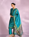 Mohey Women Royal Blue Festive Silk Palazzo Suit