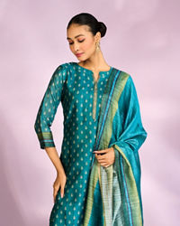 Mohey Women Royal Blue Festive Silk Palazzo Suit