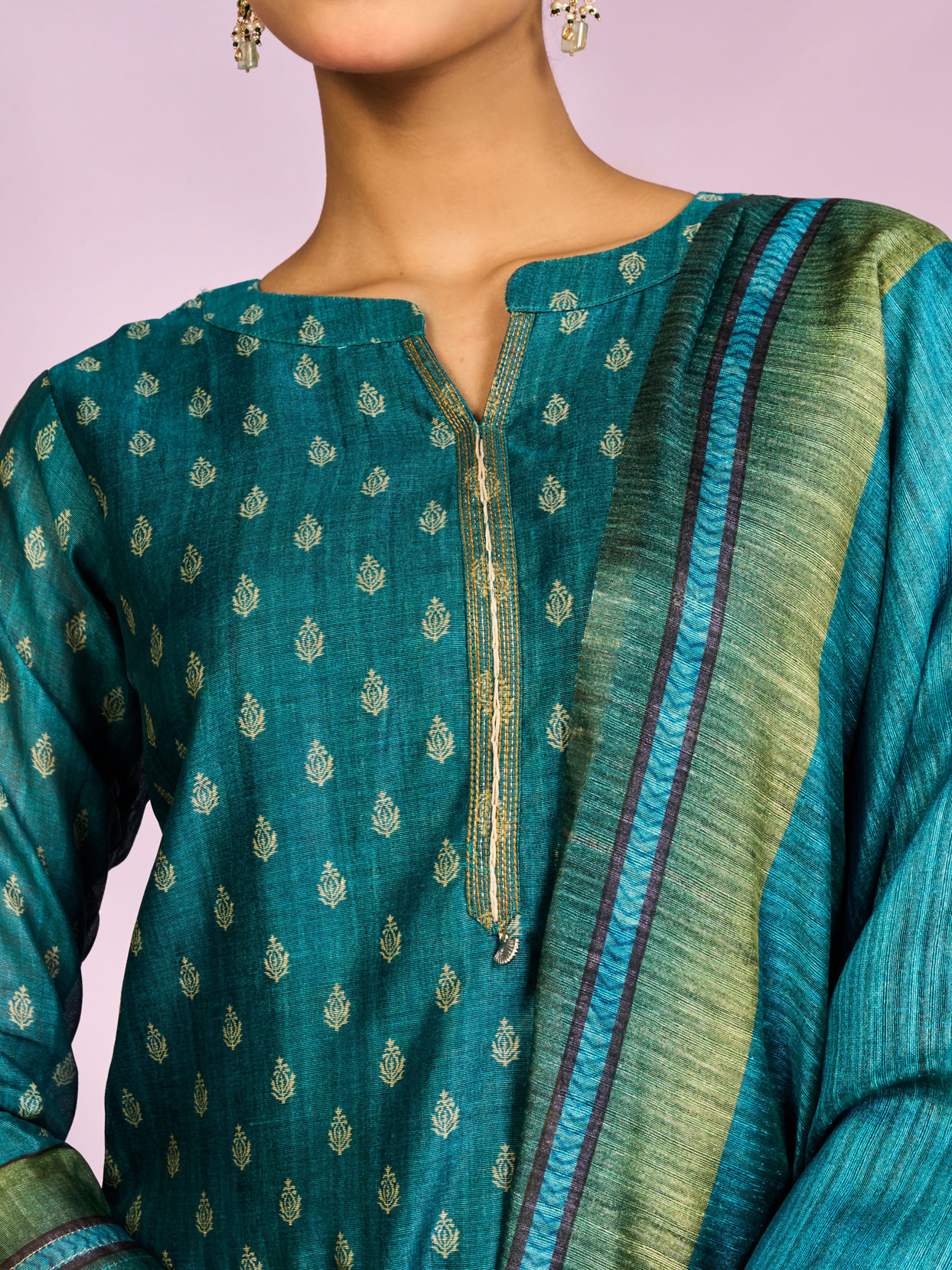 Mohey Women Royal Blue Festive Silk Palazzo Suit