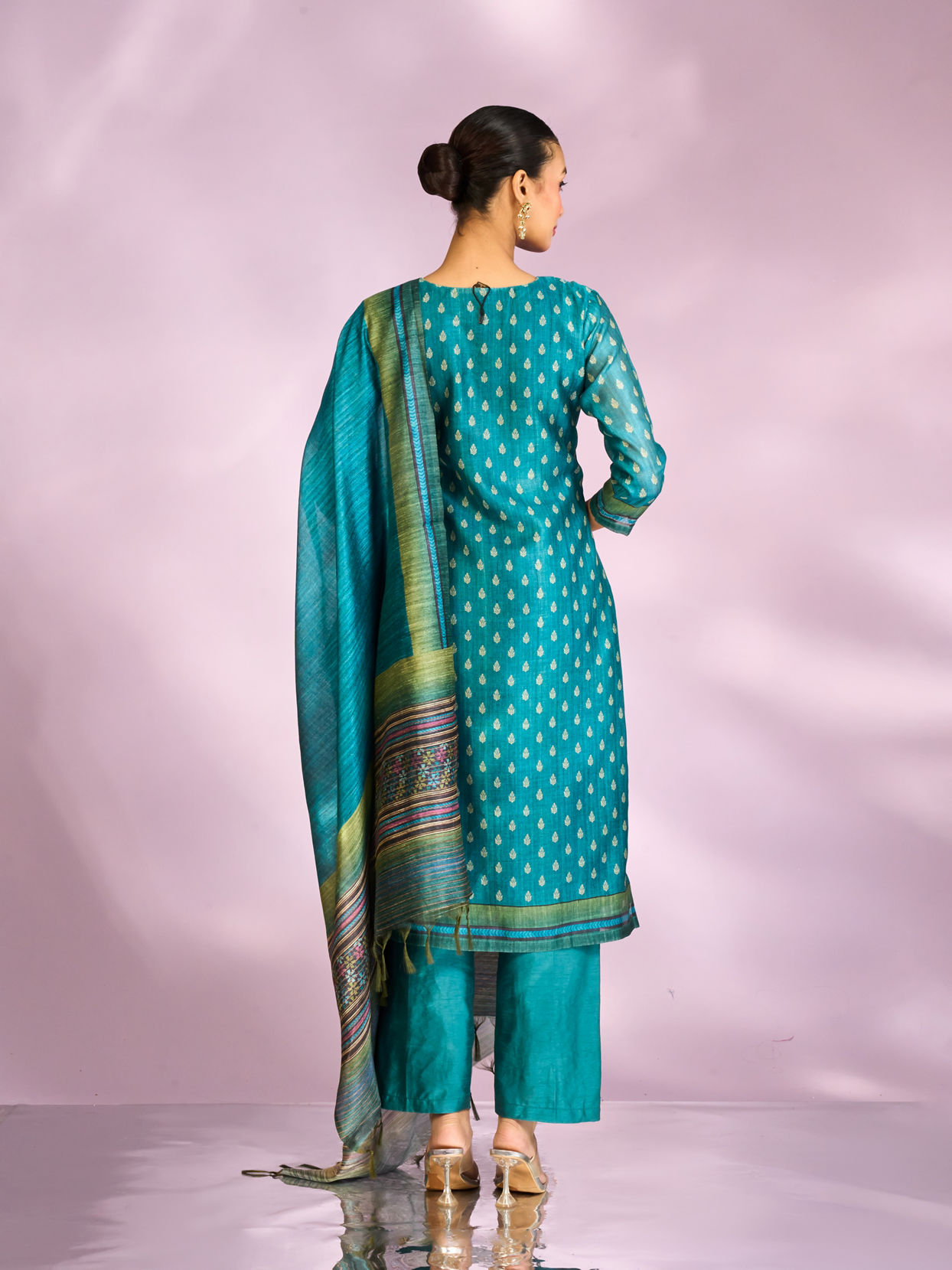 Mohey Women Royal Blue Festive Silk Palazzo Suit