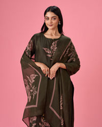 Mohey Women Emerald Green Straight Suit