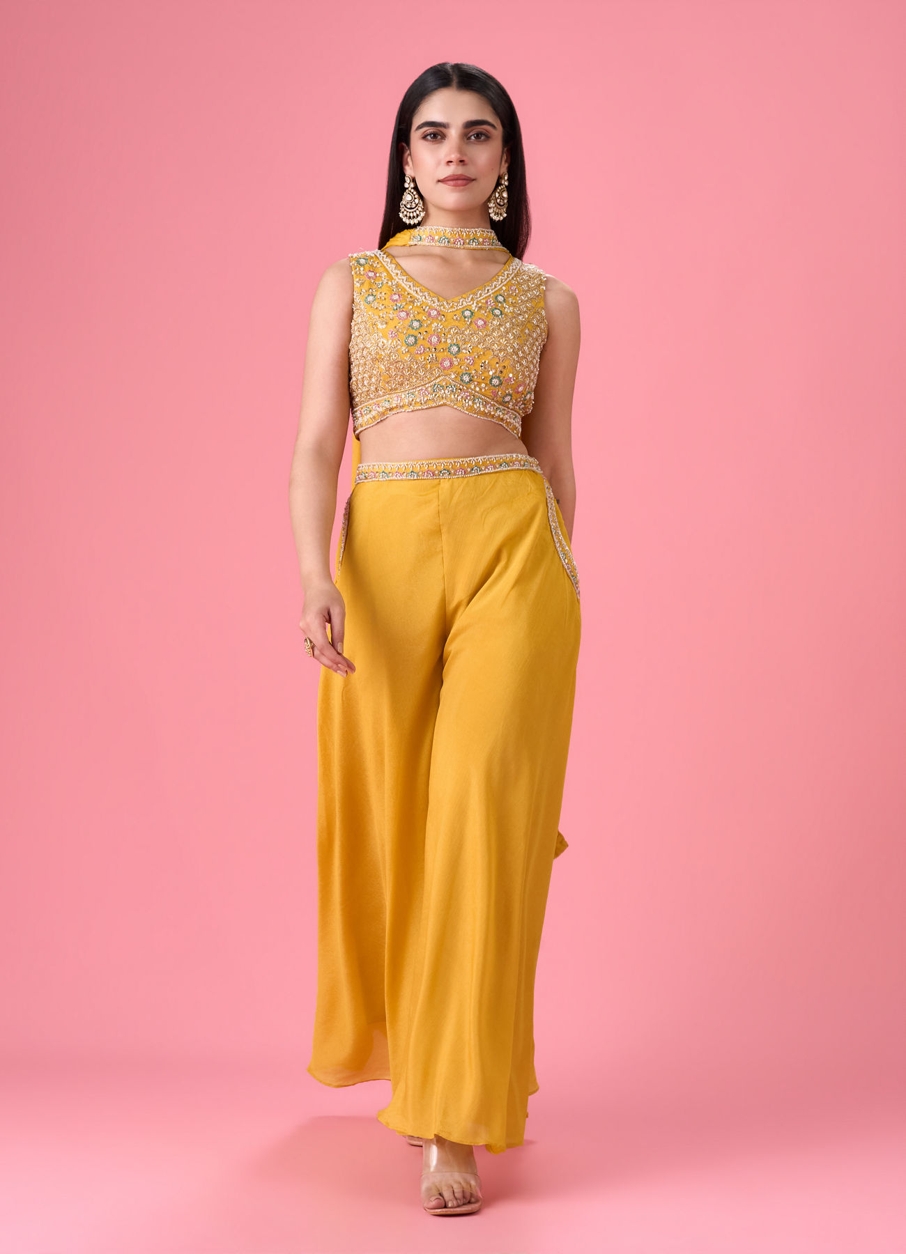 Mohey Women Sunflower Summer Bloom Indo Western