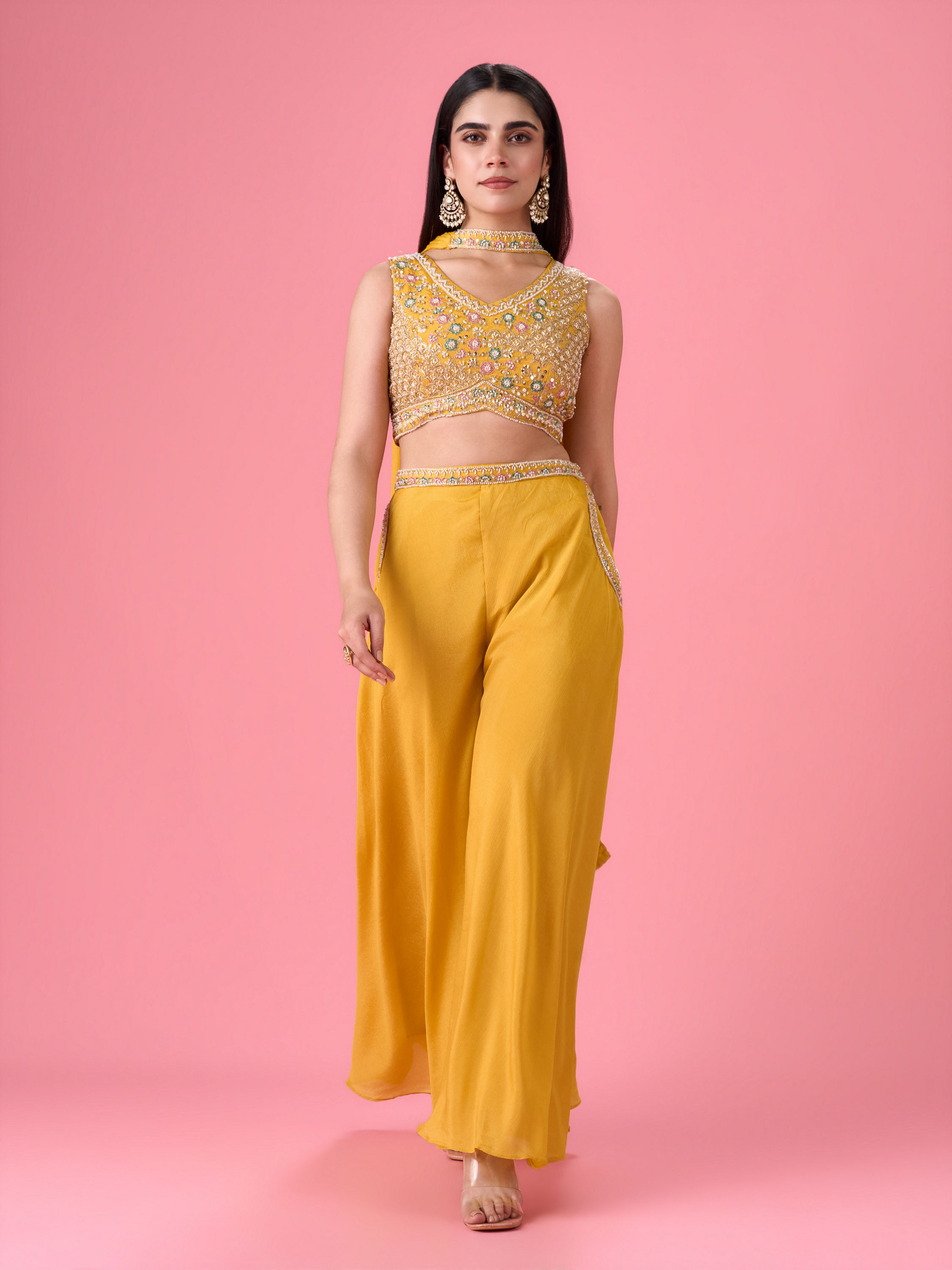 Mohey Women Sunflower Summer Bloom Indo Western