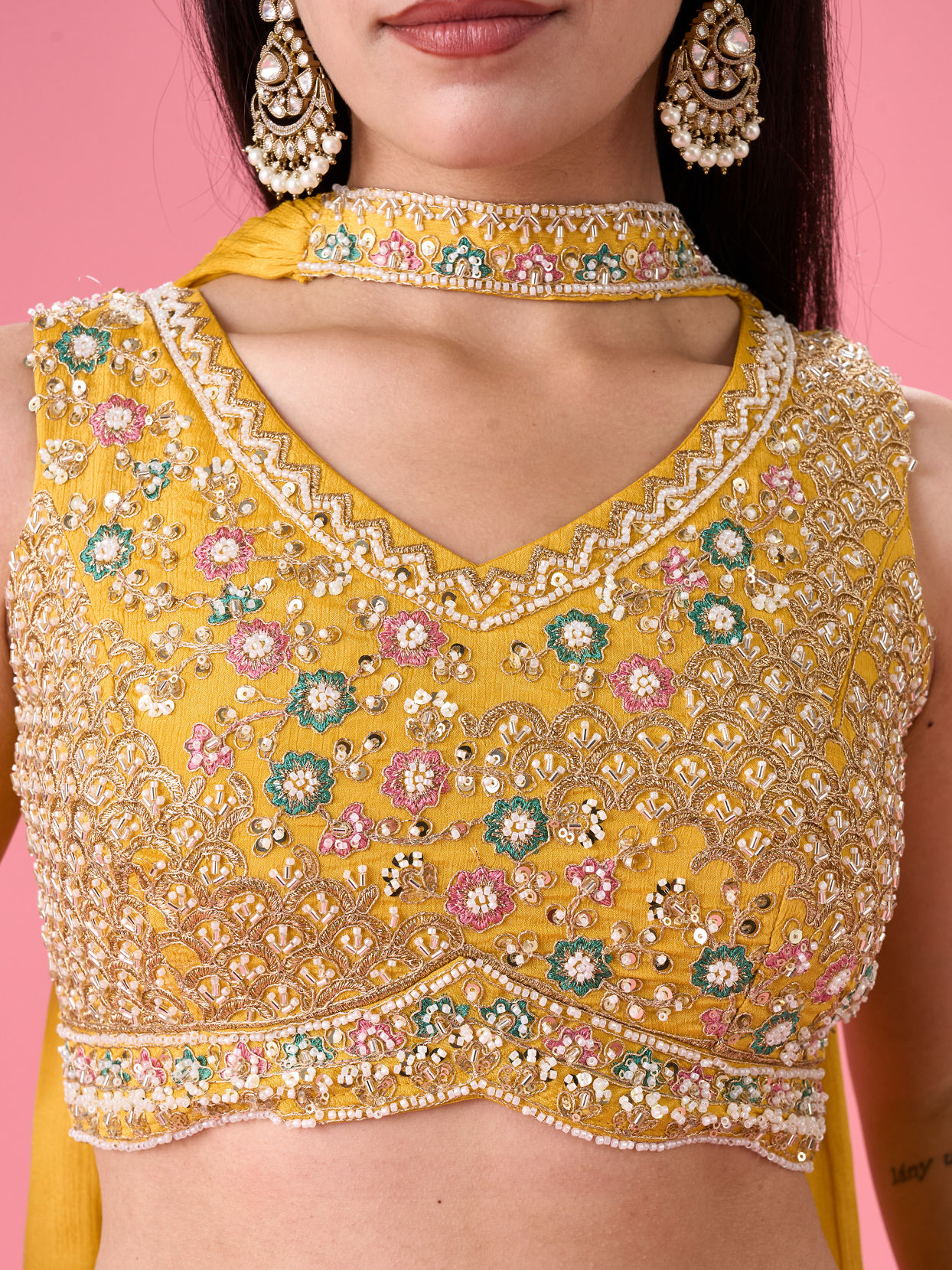 Mohey Women Sunflower Summer Bloom Indo Western