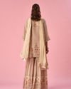 Mohey Women Cream Satin Sharara Suit with Hand Embroidery