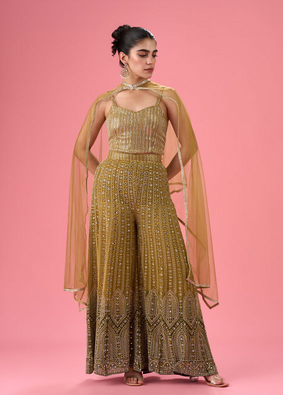 Mohey Women Majestic Mehandi Indo Western Set