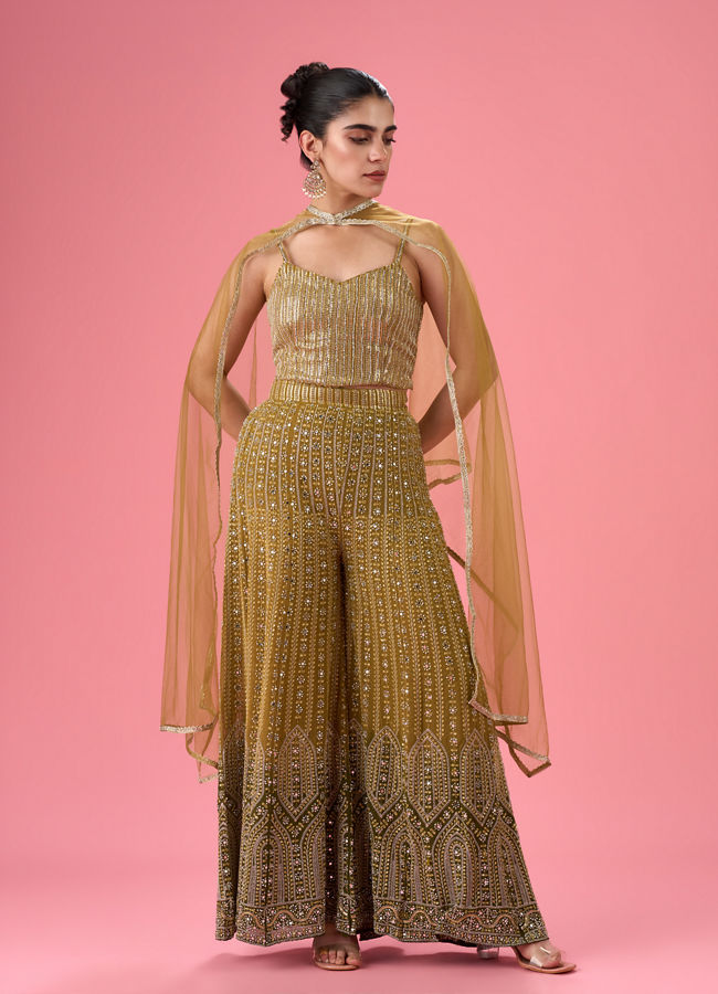 Mohey Women Majestic Mehandi Indo Western Set