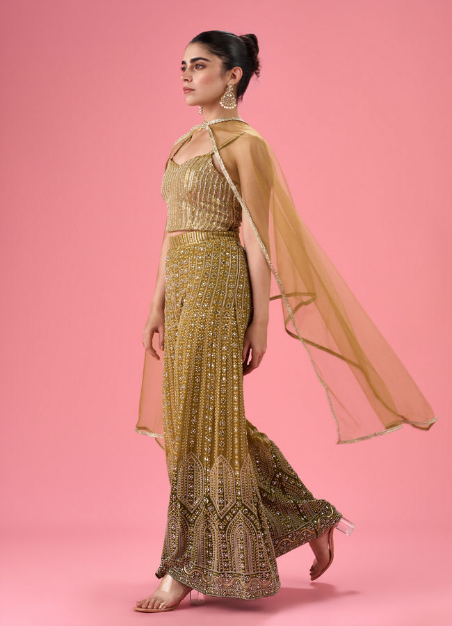 Mohey Women Majestic Mehandi Indo Western Set