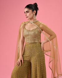 Mohey Women Majestic Mehandi Indo Western Set