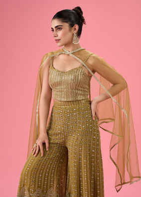 Mohey Women Majestic Mehandi Indo Western Set