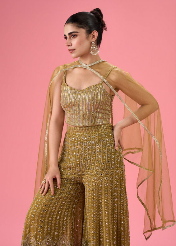 Mohey Women Majestic Mehandi Indo Western Set