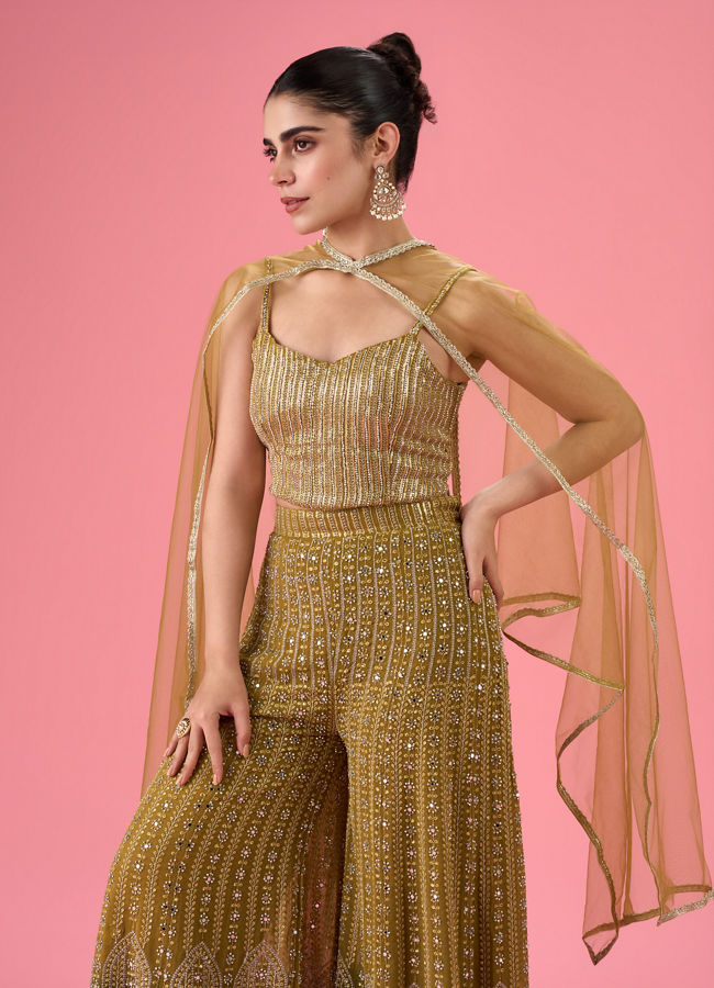 Mohey Women Majestic Mehandi Indo Western Set