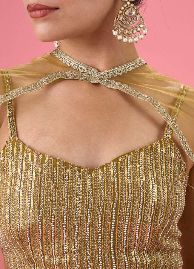 Mohey Women Majestic Mehandi Indo Western Set