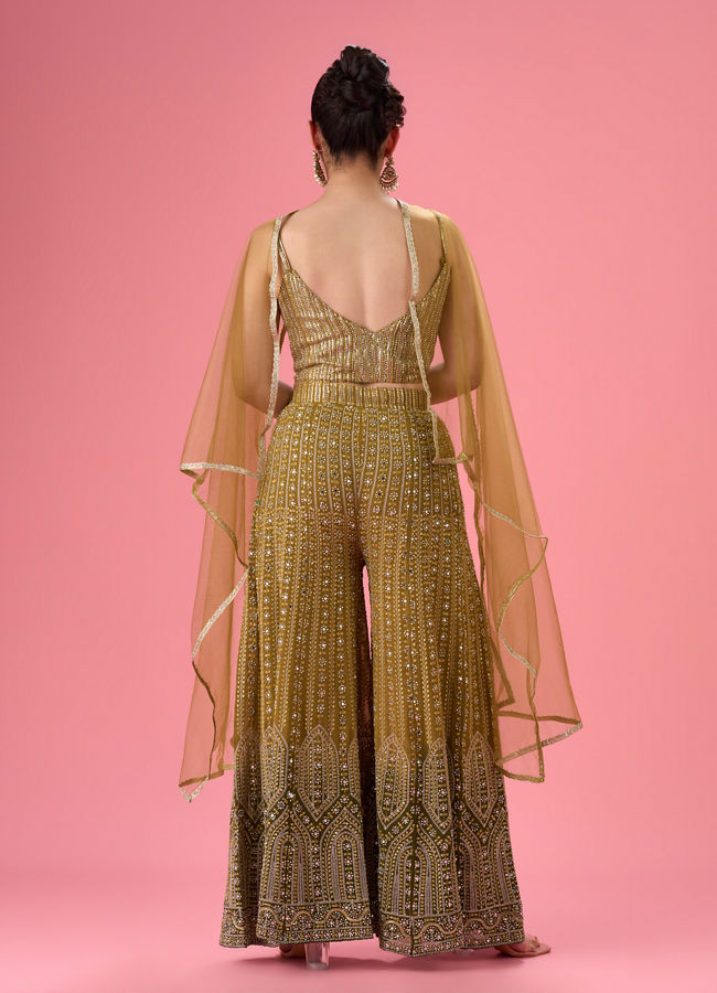 Mohey Women Majestic Mehandi Indo Western Set