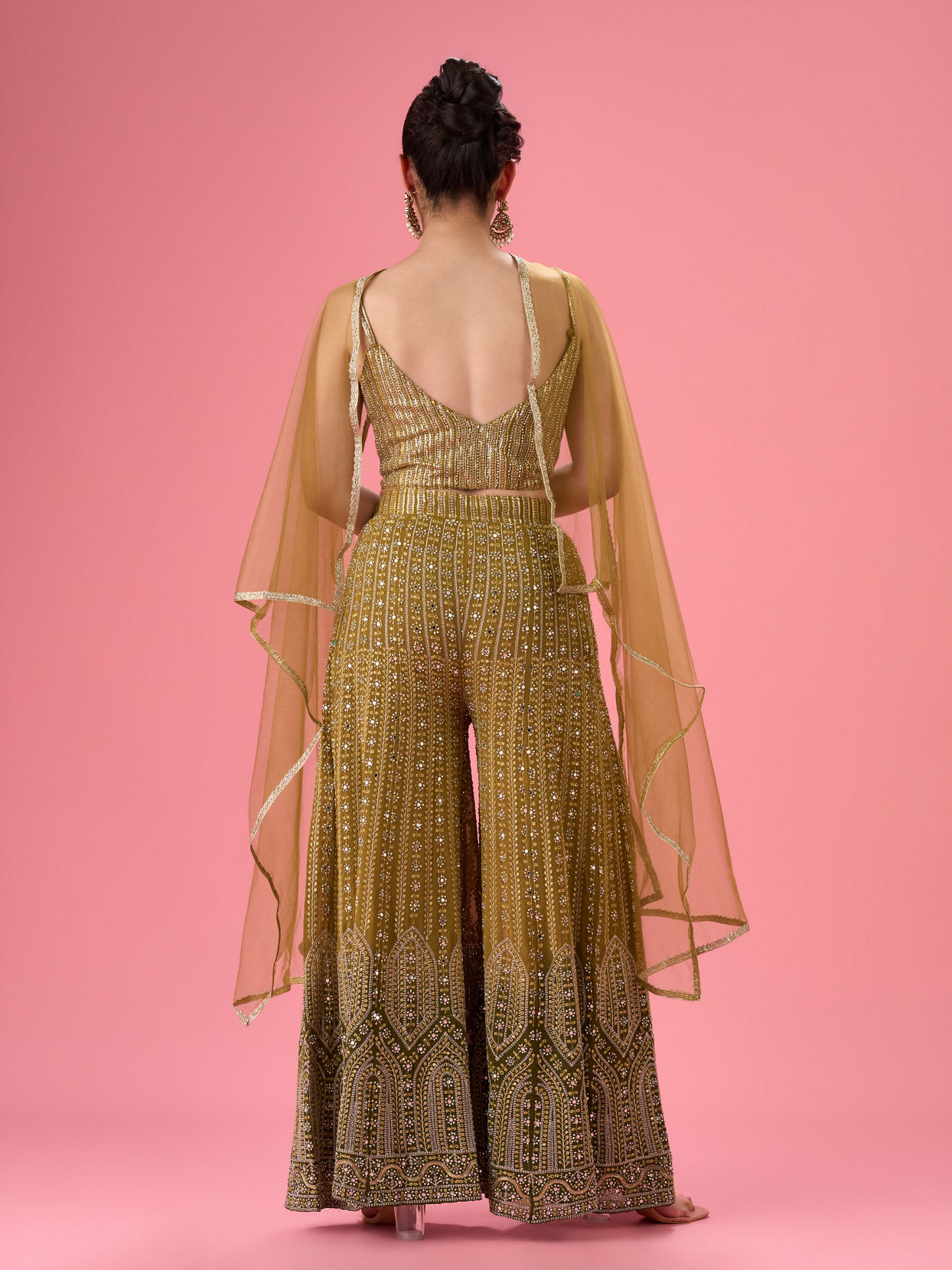Mohey Women Majestic Mehandi Indo Western Set